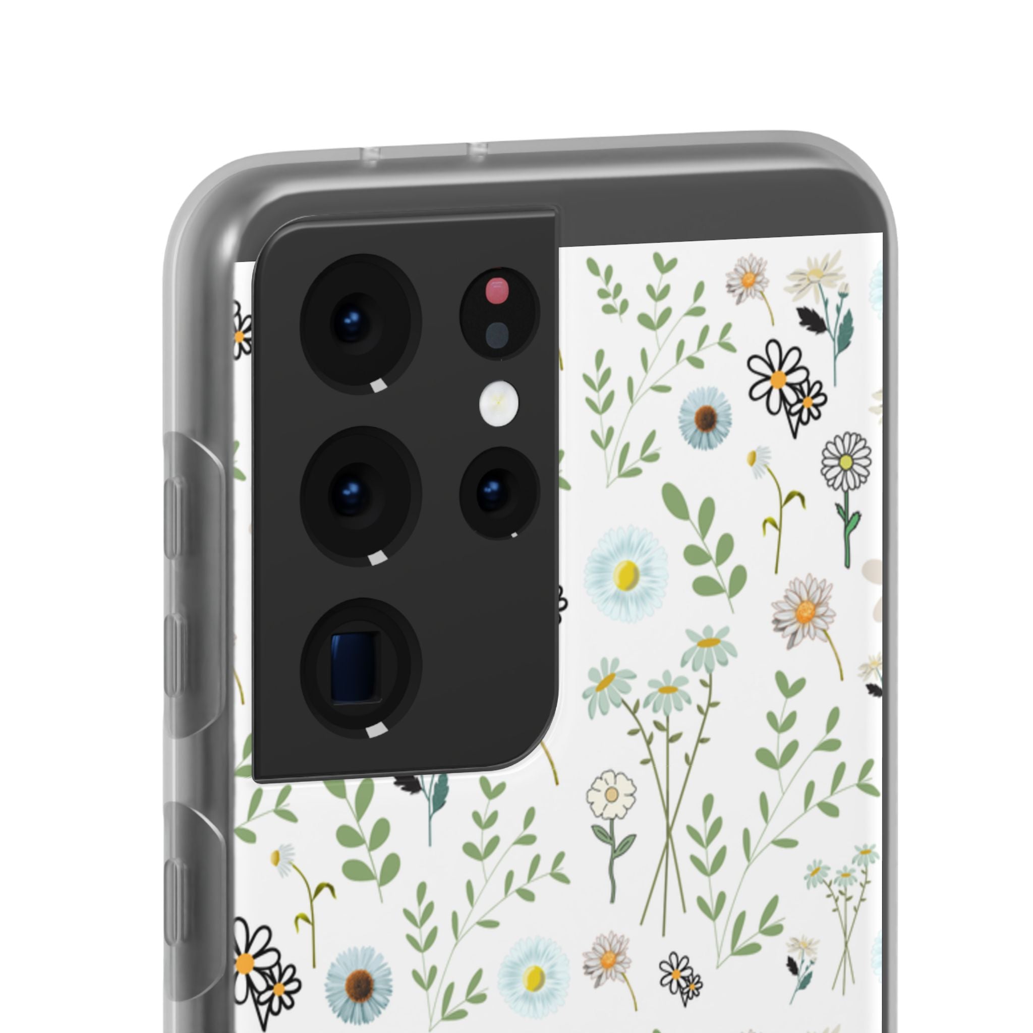 Graphic White Daisies Flexi Clear Cases for Most Phone Types (FWS)