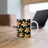 Yellow Frangipanis Black Mug 11oz (Microwave & Dishwasher Safe)