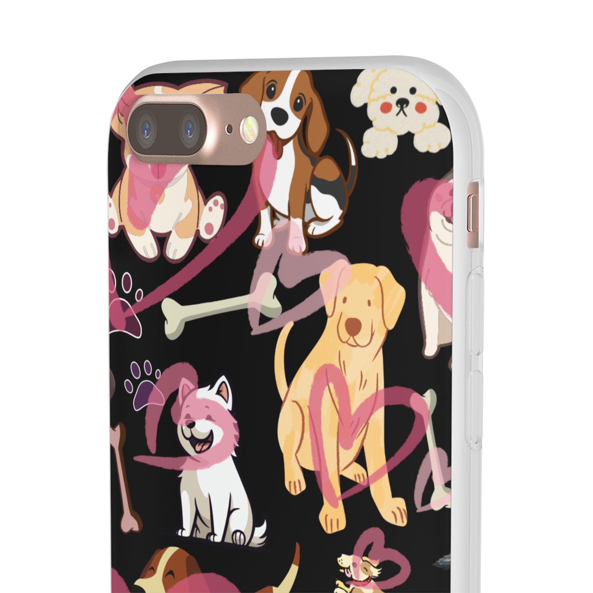 Dogs Love Black Flexi Clear Cases for Most Phone Types (FWS)