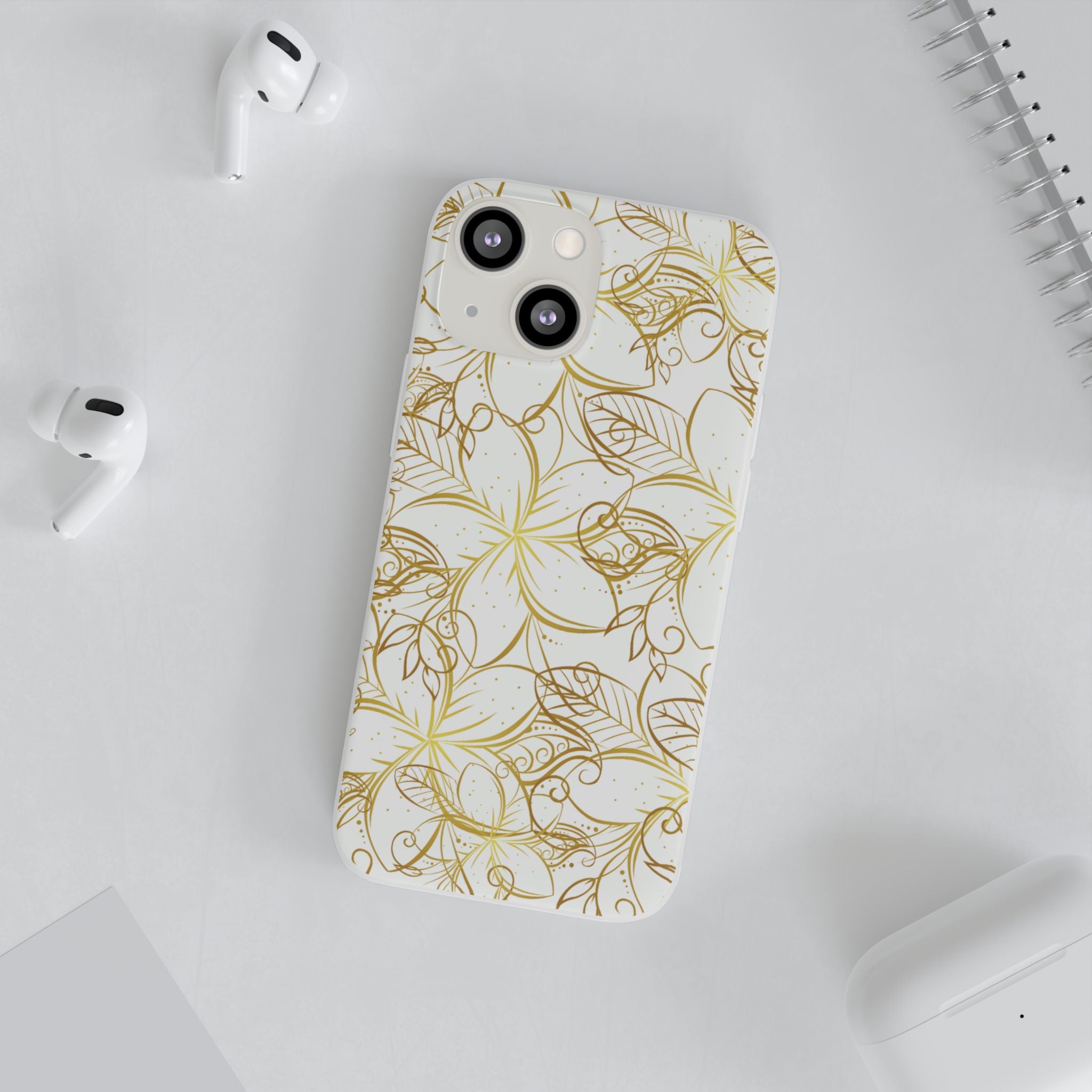 Golden Frangipanis White Flexi Clear Cases for Most Phone Types (FWS)
