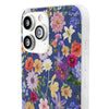 Blue Colourful Floral Flexi Clear Cases for Most Phone Types
