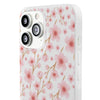 Japanese Pink Flowers White Flexi Clear Cases for Most Phone Types