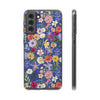 Blue Colourful Floral Flexi Clear Cases for Most Phone Types