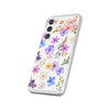 Floral White Flexi Clear Cases for Most Phone Types