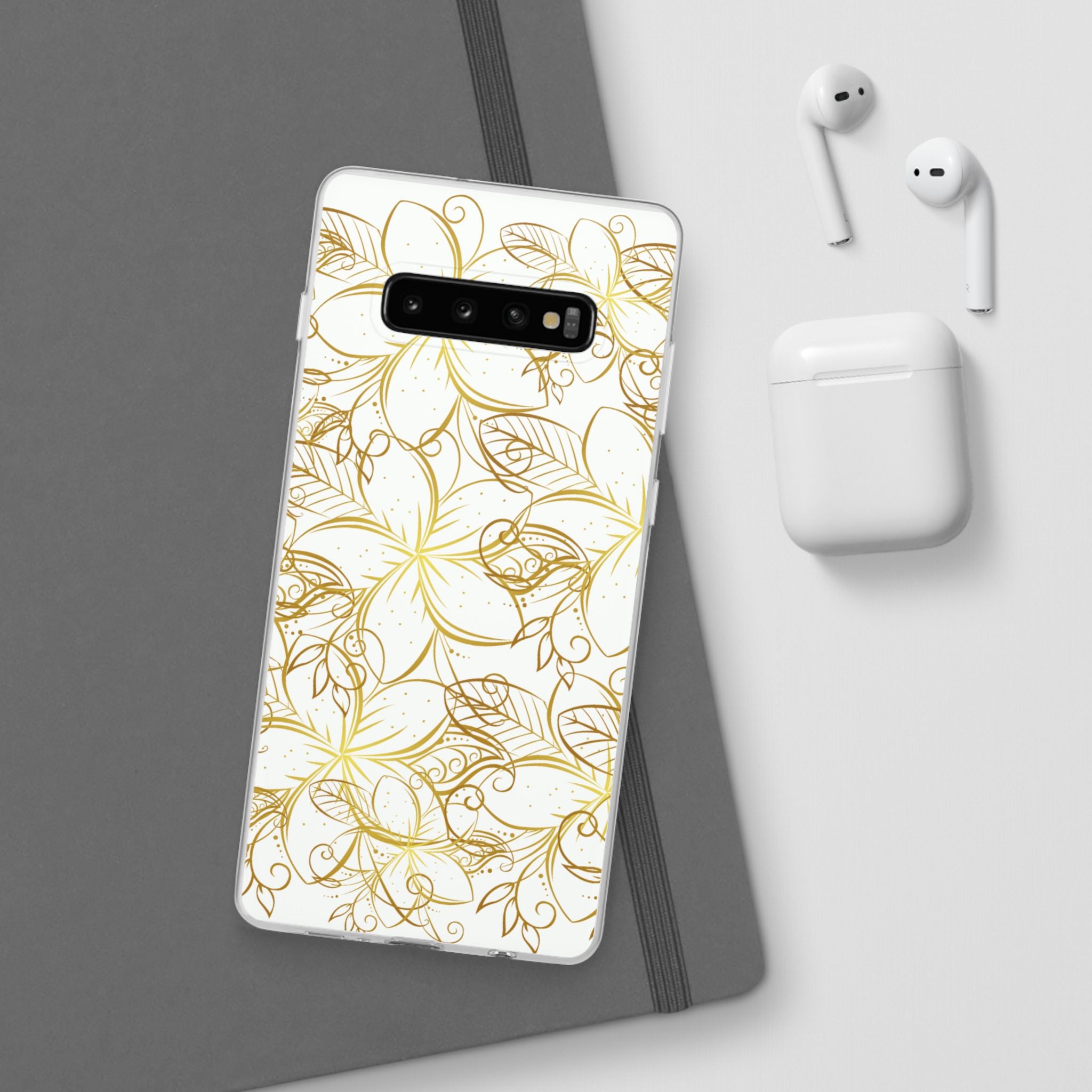 Golden Frangipanis White Flexi Clear Cases for Most Phone Types (FWS)