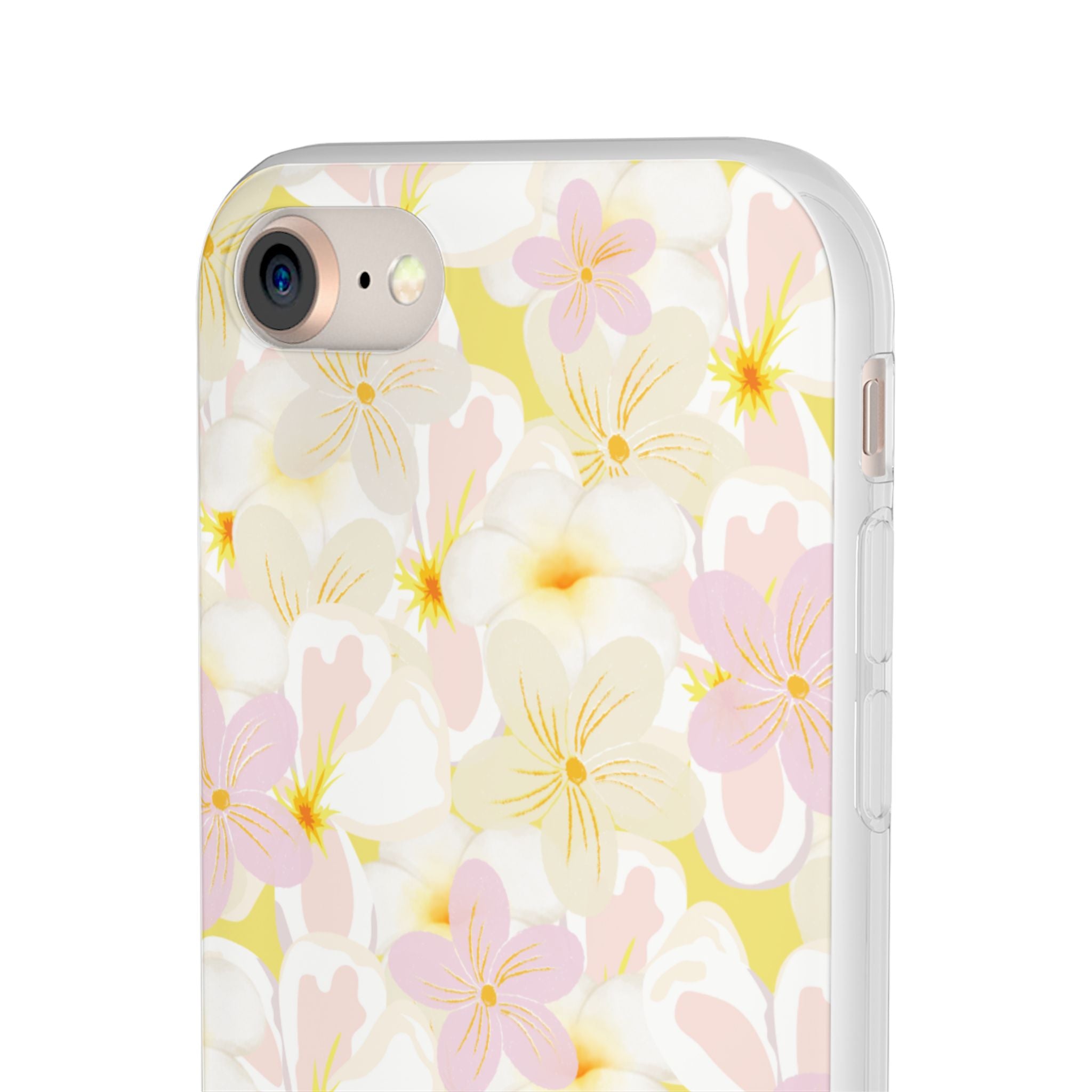 Pastel Frangipanis Yellow Flexi Clear Cases for Most Phone Types (FWS)