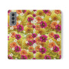 Graphic Dahlias 2 Wallet Style Phone Case Vegan Leather for most Phones