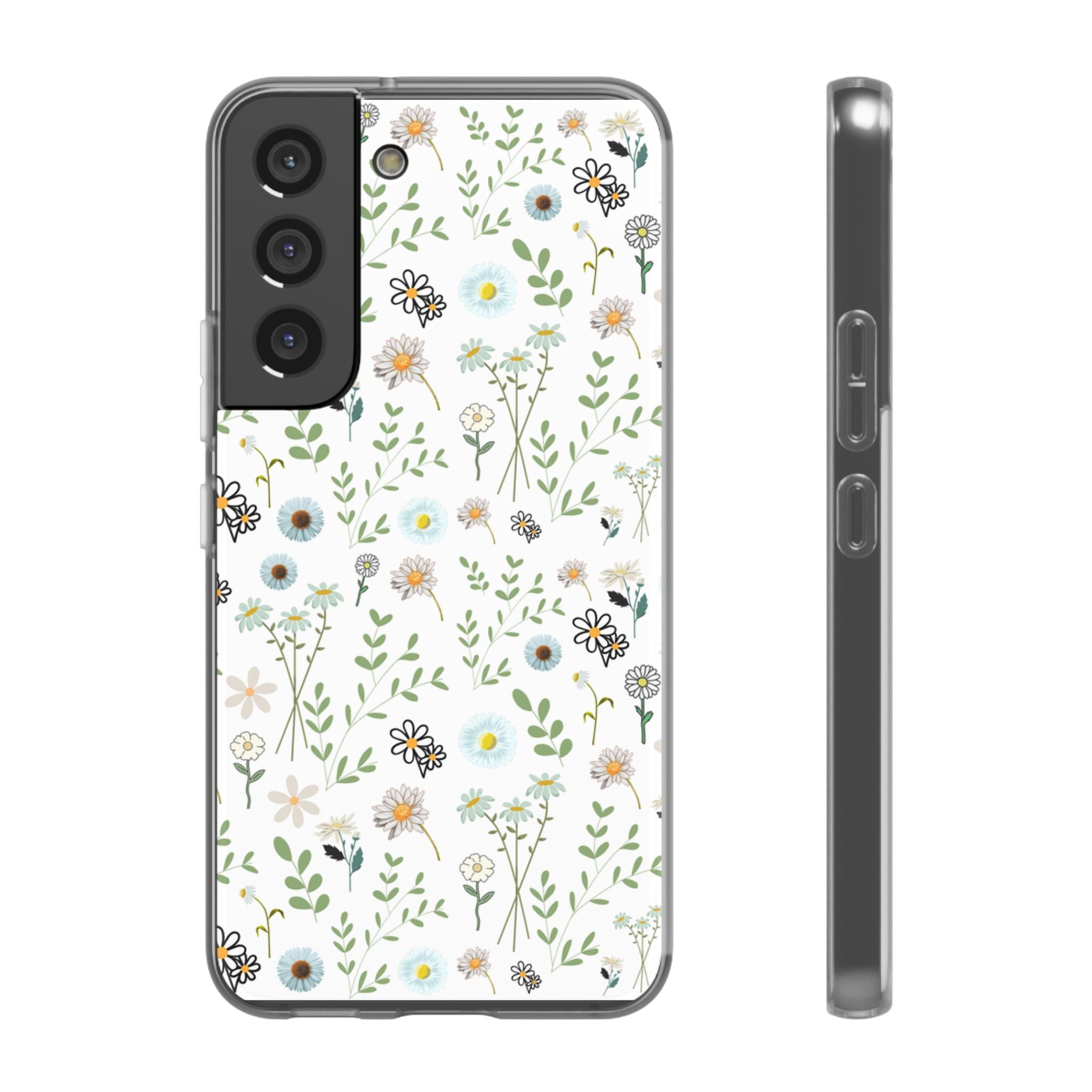 Graphic White Daisies Flexi Clear Cases for Most Phone Types (FWS)