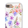 Floral White Flexi Clear Cases for Most Phone Types