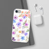 Floral White Flexi Clear Cases for Most Phone Types