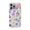 Floral White Flexi Clear Cases for Most Phone Types