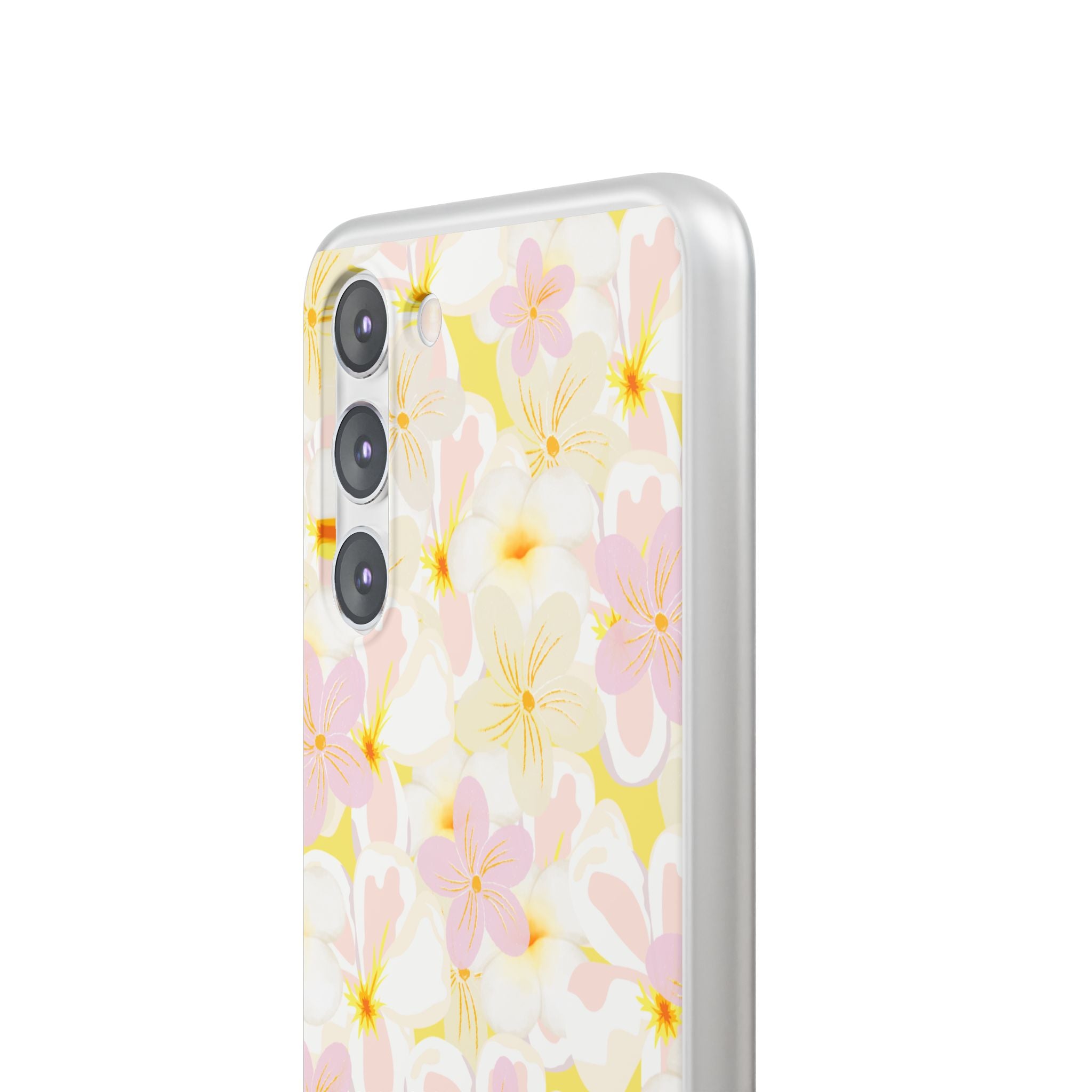 Pastel Frangipanis Yellow Flexi Clear Cases for Most Phone Types (FWS)
