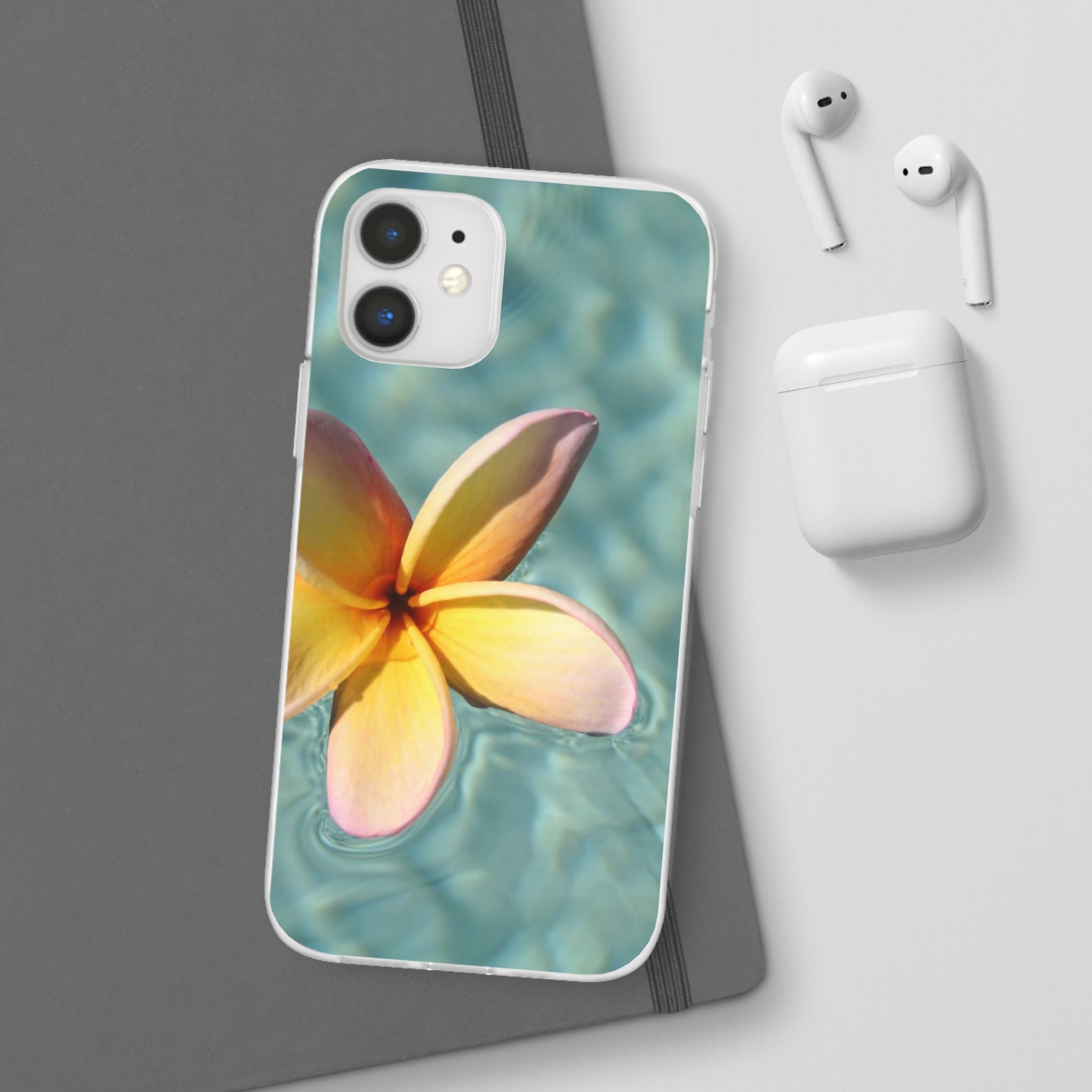 Floating Frangipani Flexi Clear Cases for Most Phone Types (FWS)