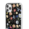 Wildflowers Painted Black Flexi Clear Cases for Most Phone Types (FWS)