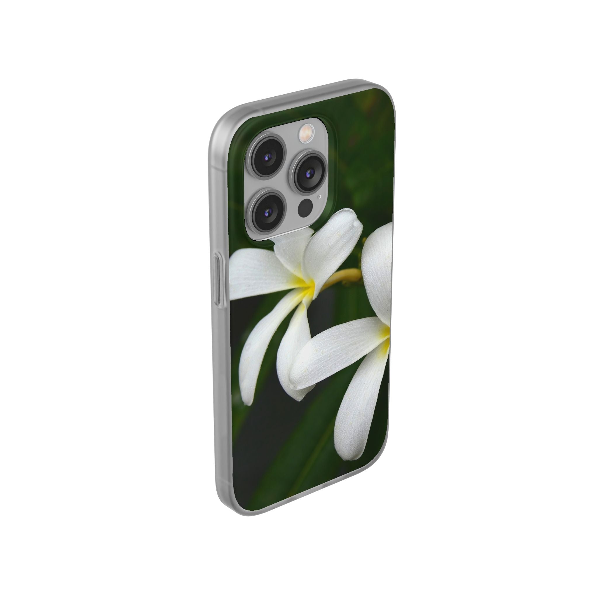 White Frangipanis Flexi Clear Cases for Most Phone Types (FWS)