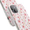 Japanese Pink Flowers White Flexi Clear Cases for Most Phone Types