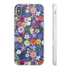 Blue Colourful Floral Flexi Clear Cases for Most Phone Types