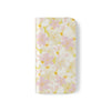 Pastel Frangipanis Yellow Wallet Style Phone Case Vegan Leather