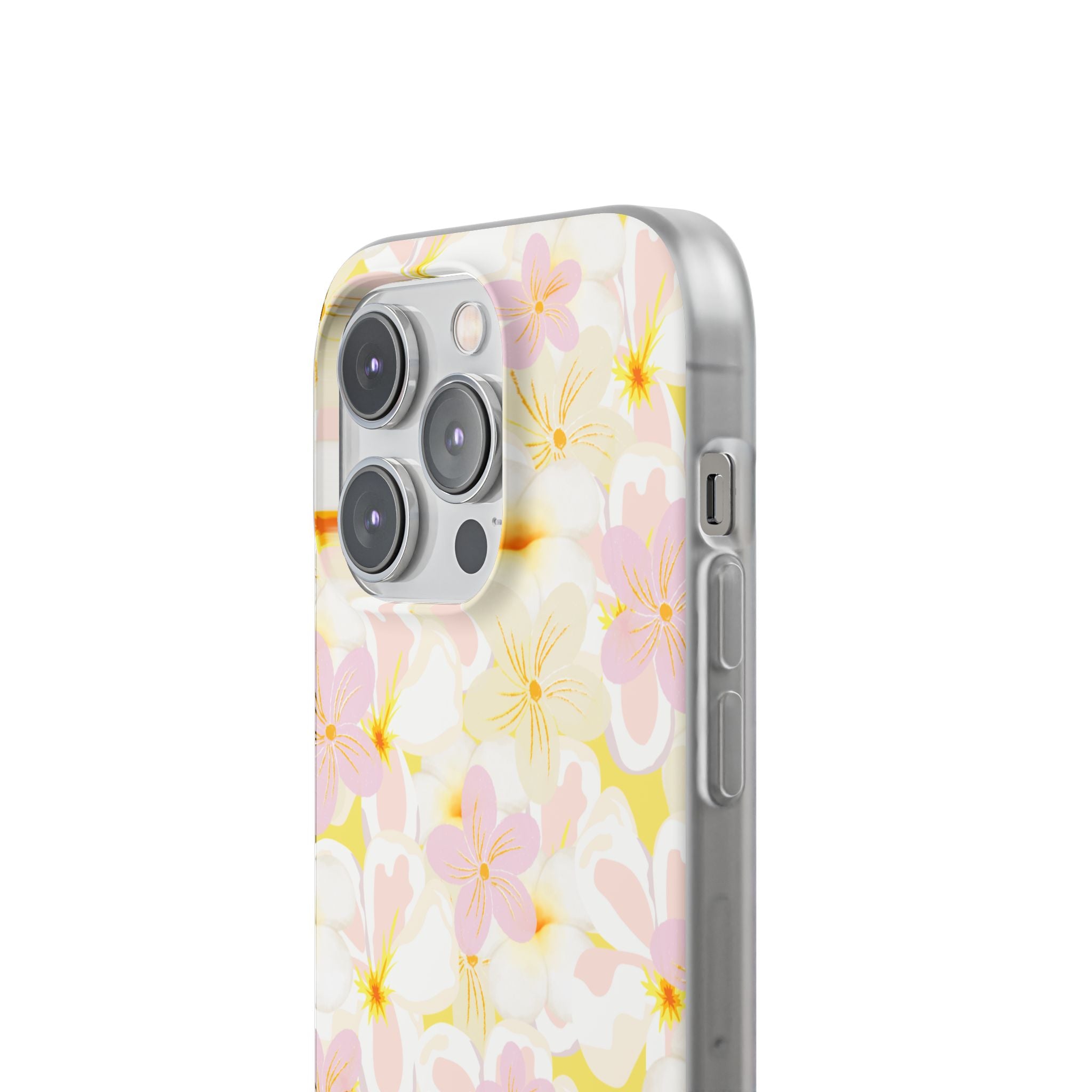 Pastel Frangipanis Yellow Flexi Clear Cases for Most Phone Types (FWS)