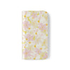 Pastel Frangipanis Yellow Wallet Style Phone Case Vegan Leather