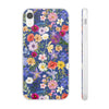 Blue Colourful Floral Flexi Clear Cases for Most Phone Types