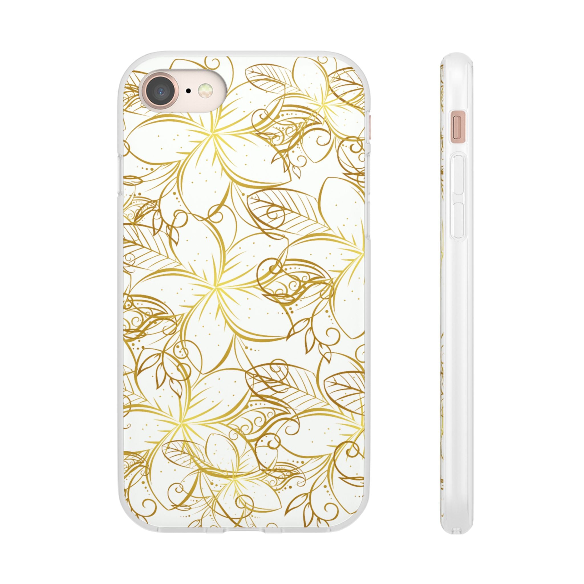 Golden Frangipanis White Flexi Clear Cases for Most Phone Types (FWS)