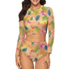 Hawaiian Gold Long Sleeve Surfing Swimsuit