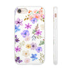 Floral White Flexi Clear Cases for Most Phone Types