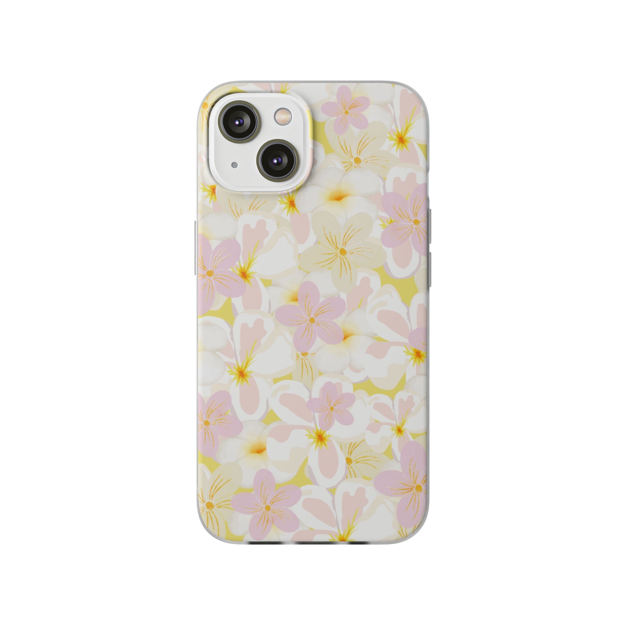 Pastel Frangipanis Yellow Flexi Clear Cases for Most Phone Types (FWS)