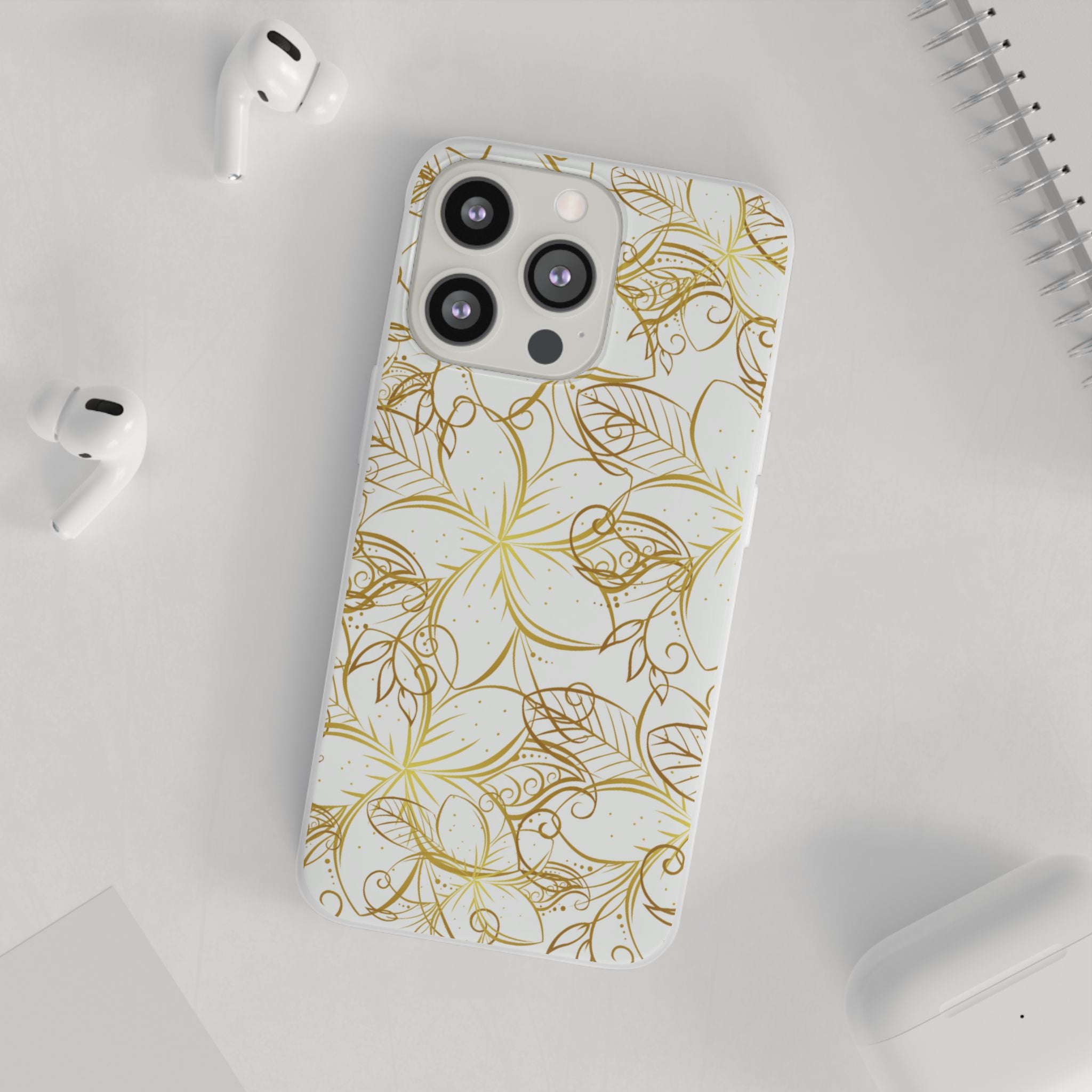 Golden Frangipanis White Flexi Clear Cases for Most Phone Types (FWS)