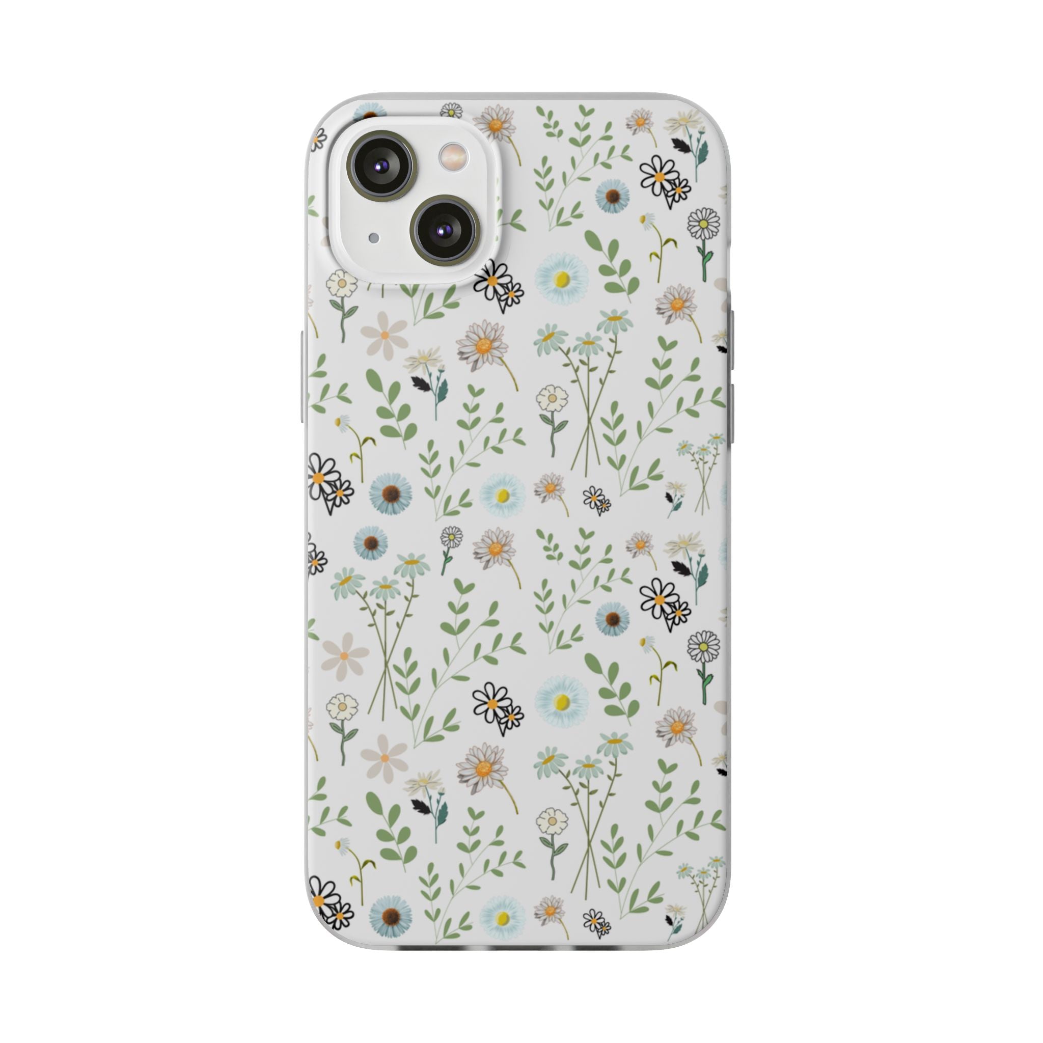 Graphic White Daisies Flexi Clear Cases for Most Phone Types (FWS)