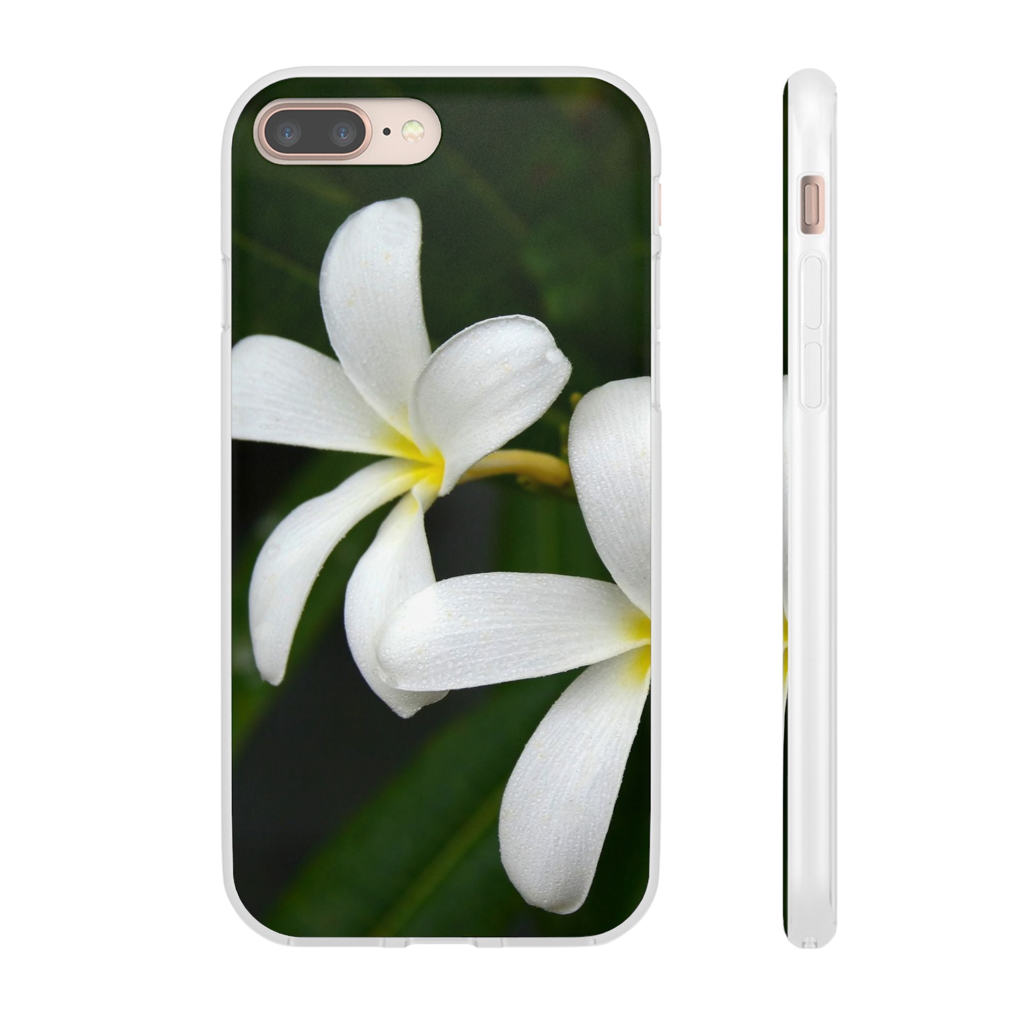 White Frangipanis Flexi Clear Cases for Most Phone Types (FWS)