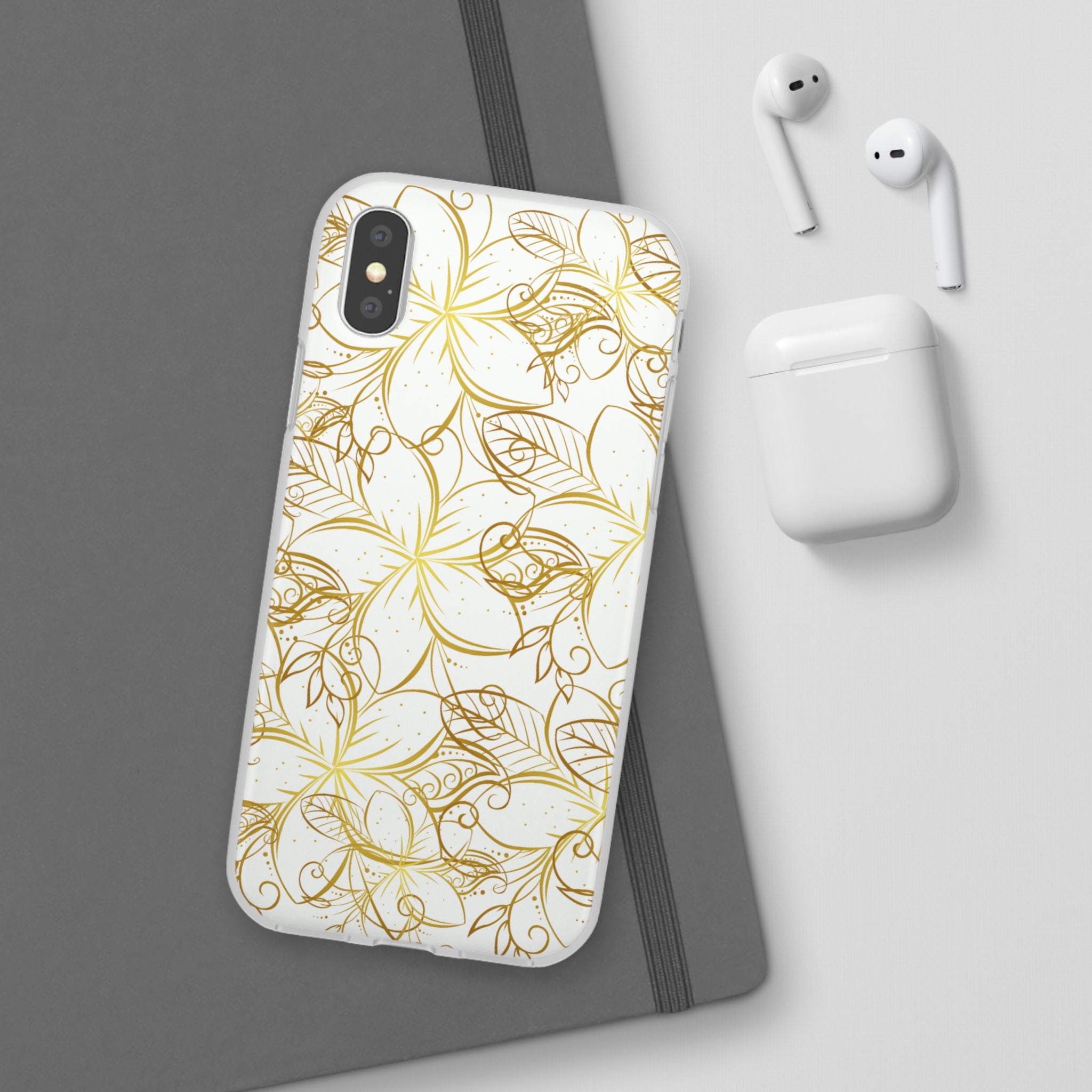 Golden Frangipanis White Flexi Clear Cases for Most Phone Types (FWS)