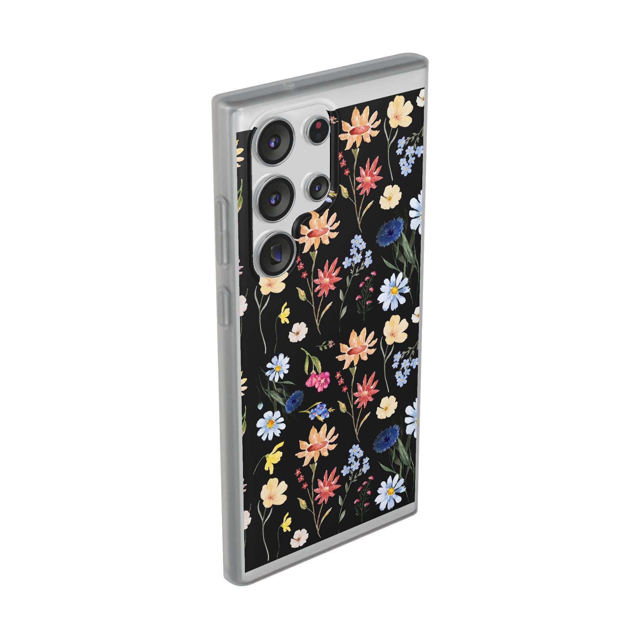Wildflowers Painted Black Flexi Clear Case for Most Phone Types