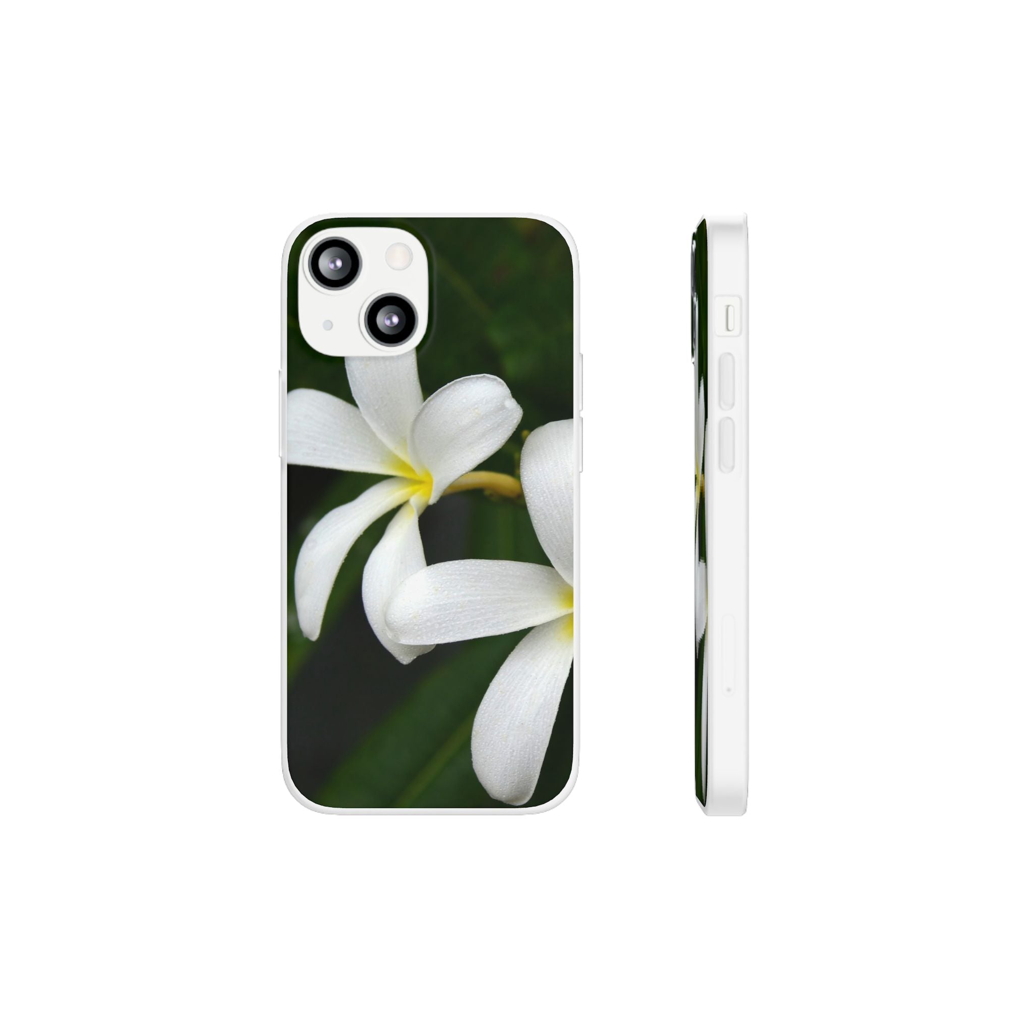 White Frangipanis Flexi Clear Cases for Most Phone Types (FWS)