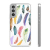 Colourful Feathers White Flexi Clear Cases for Most Phone Types