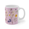 Wildflowers Pink Mug 11oz (Microwave & Dishwasher Safe)