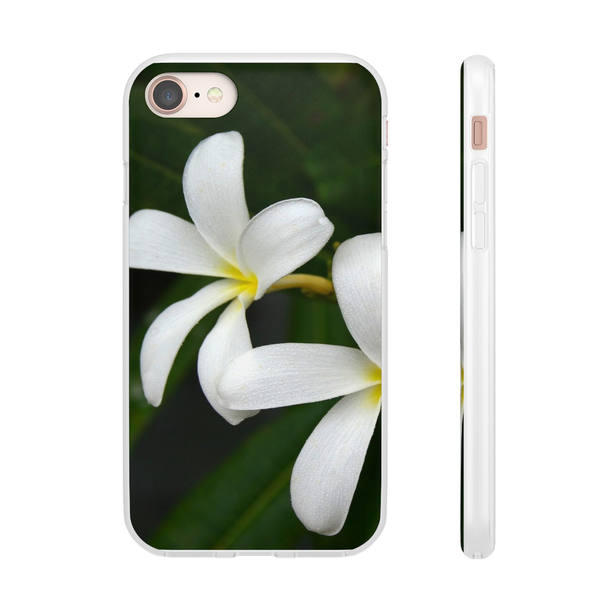 White Frangipanis Flexi Clear Cases for Most Phone Types (FWS)