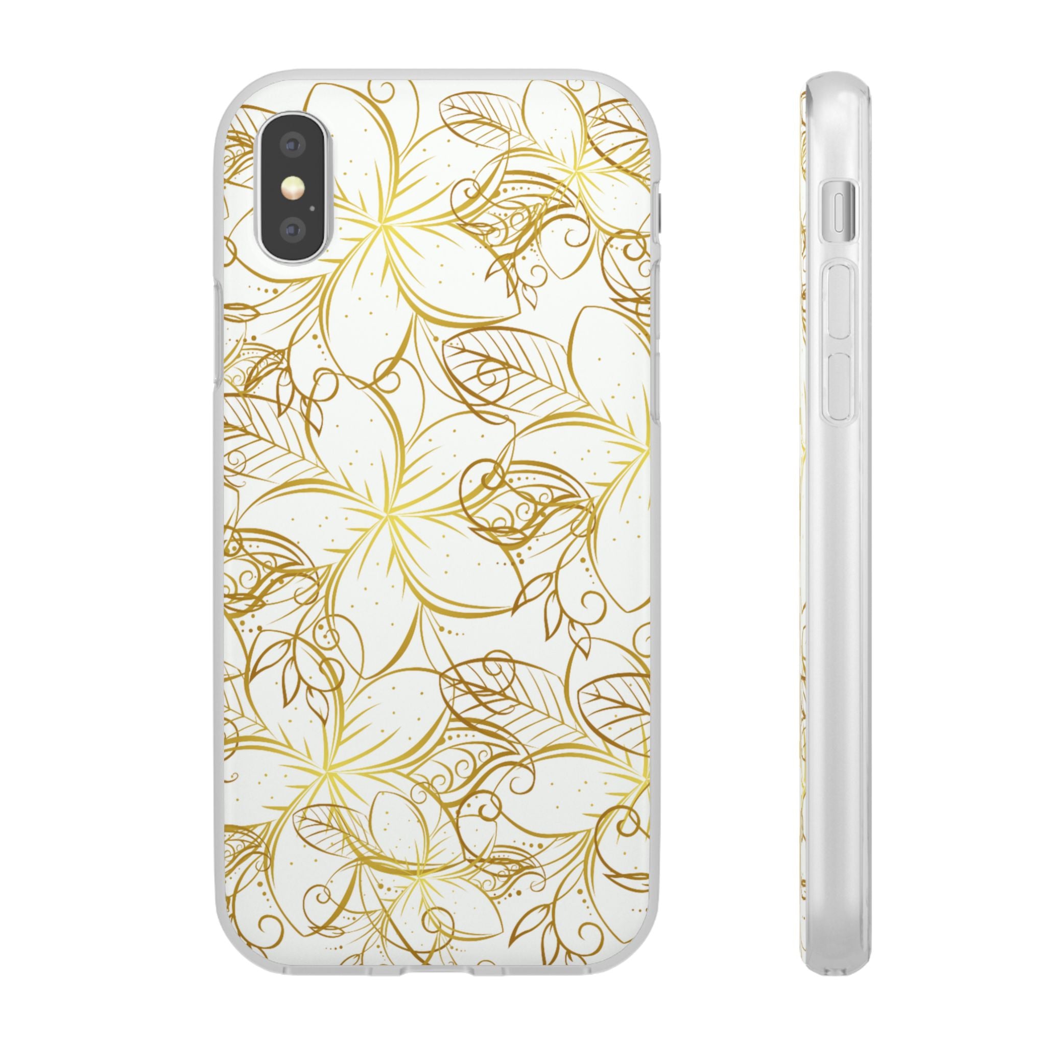 Golden Frangipanis White Flexi Clear Cases for Most Phone Types (FWS)