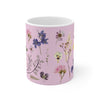 Wildflowers Pink Mug 11oz (Microwave & Dishwasher Safe)