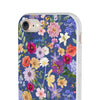 Blue Colourful Floral Flexi Clear Cases for Most Phone Types