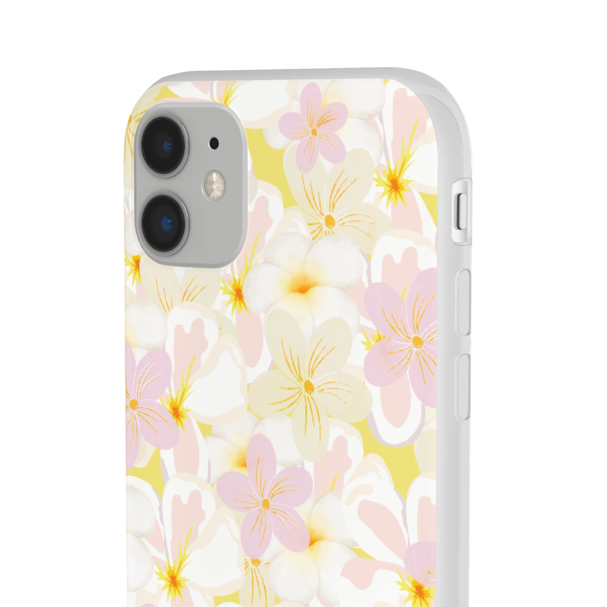 Pastel Frangipanis Yellow Flexi Clear Cases for Most Phone Types (FWS)