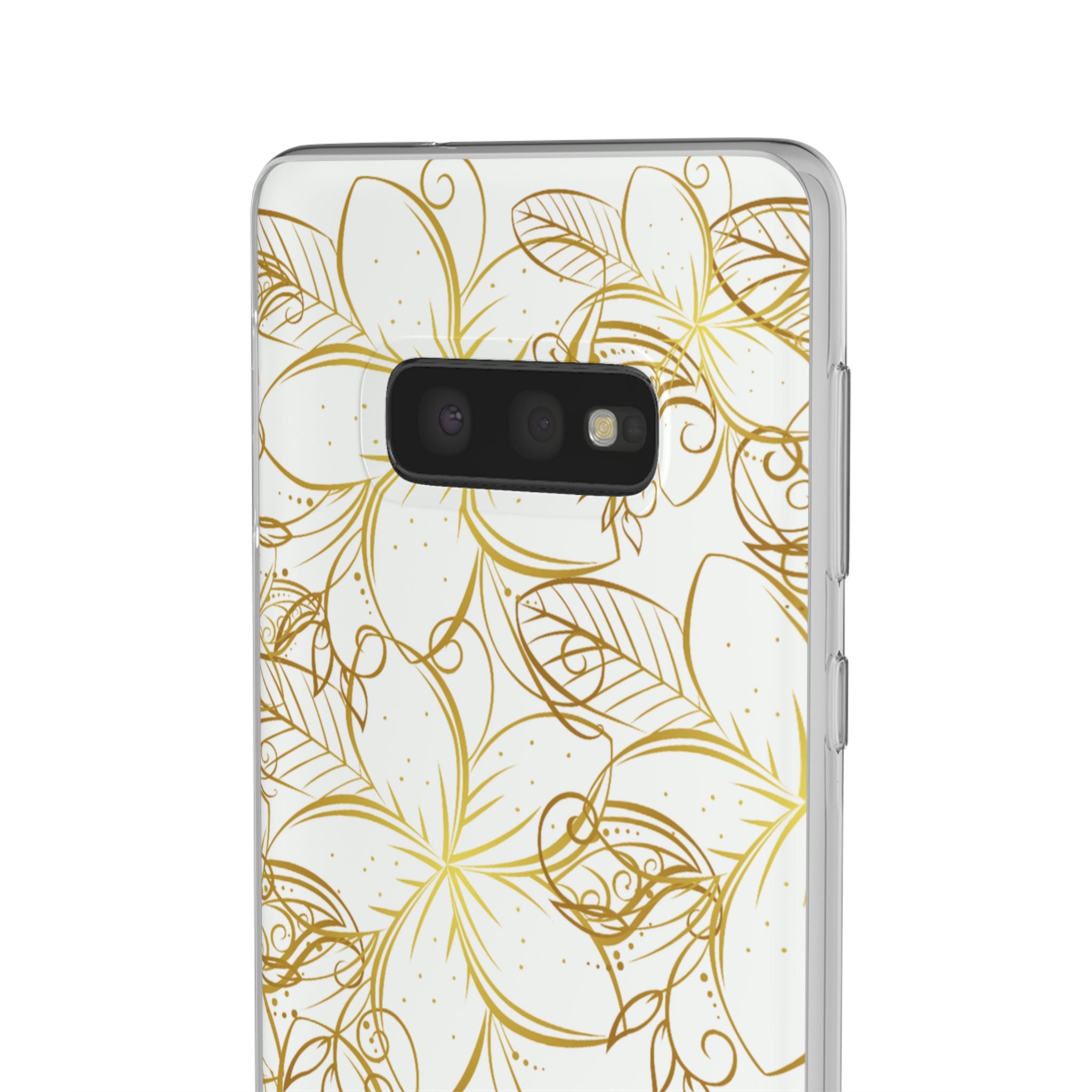 Golden Frangipanis White Flexi Clear Cases for Most Phone Types (FWS)