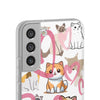 Cats Love White Flexi Clear Cases for Most Phone Types (FWS)