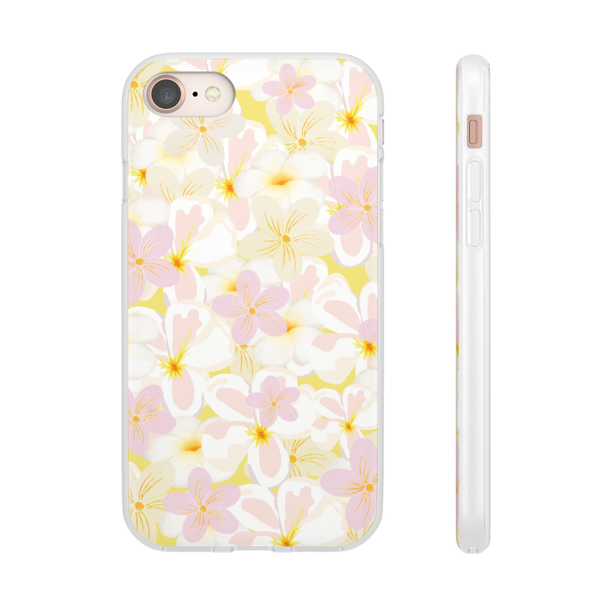 Pastel Frangipanis Yellow Flexi Clear Cases for Most Phone Types (FWS)