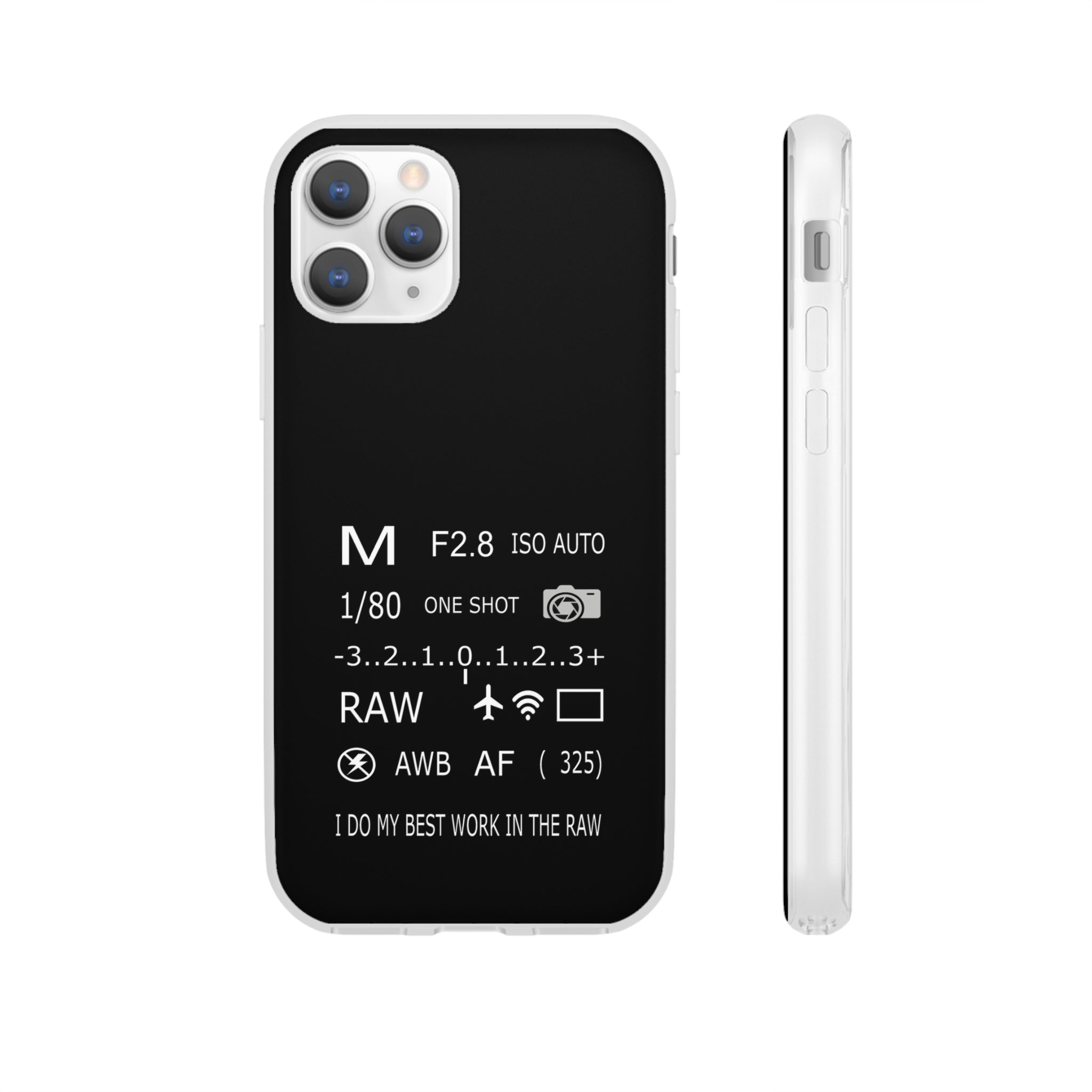 Photographer Raw Black Flexi Clear Cases for Most Phone Types