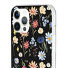 Wildflowers Painted Black Flexi Clear Cases for Most Phone Types (FWS)