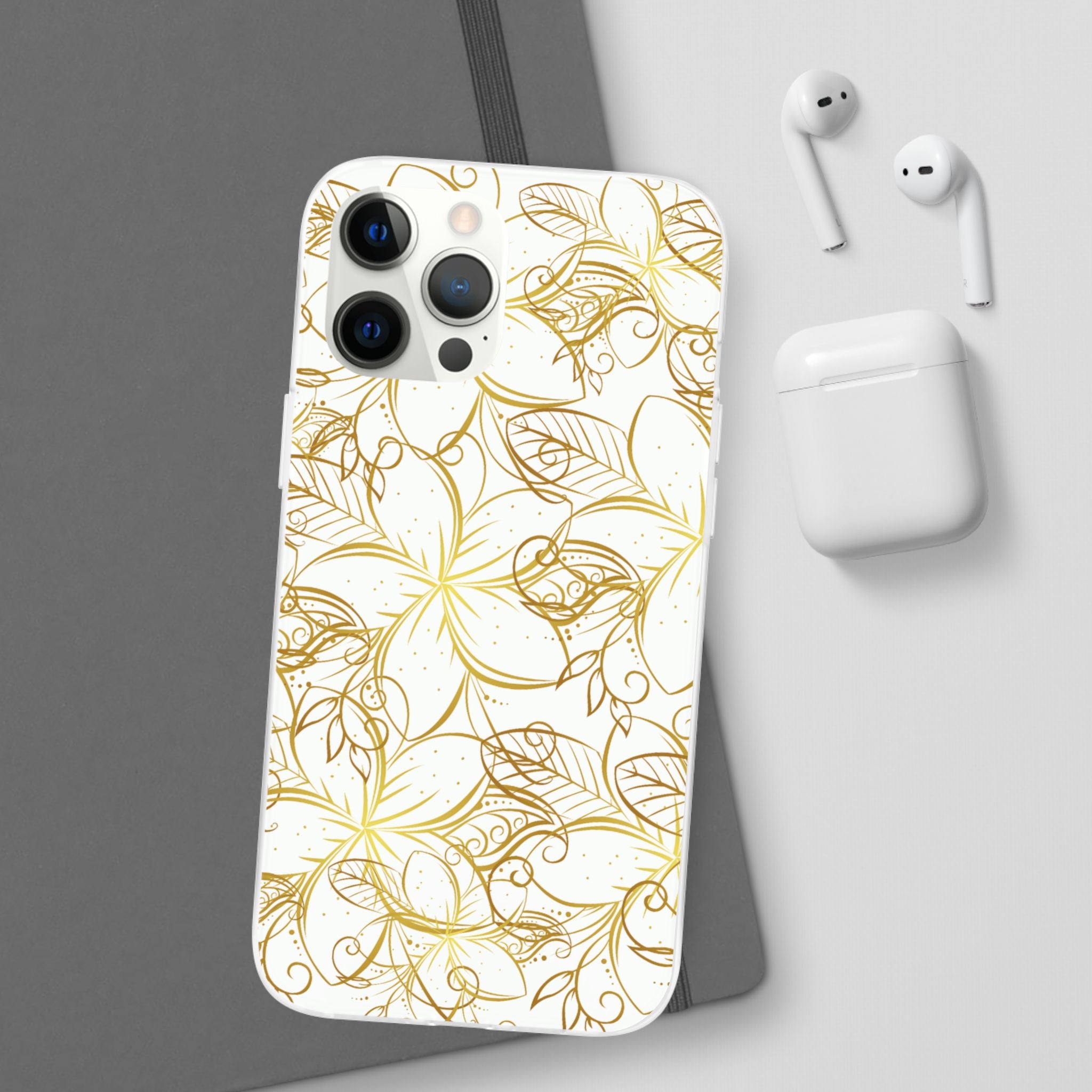 Golden Frangipanis White Flexi Clear Cases for Most Phone Types (FWS)