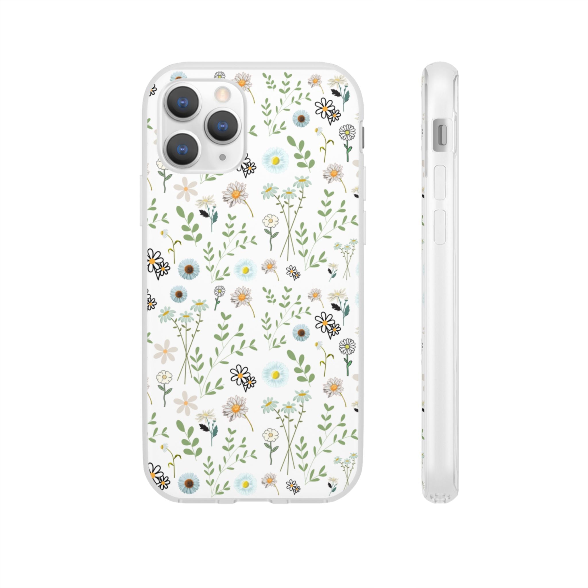 Graphic White Daisies Flexi Clear Cases for Most Phone Types (FWS)