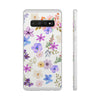 Floral White Flexi Clear Cases for Most Phone Types